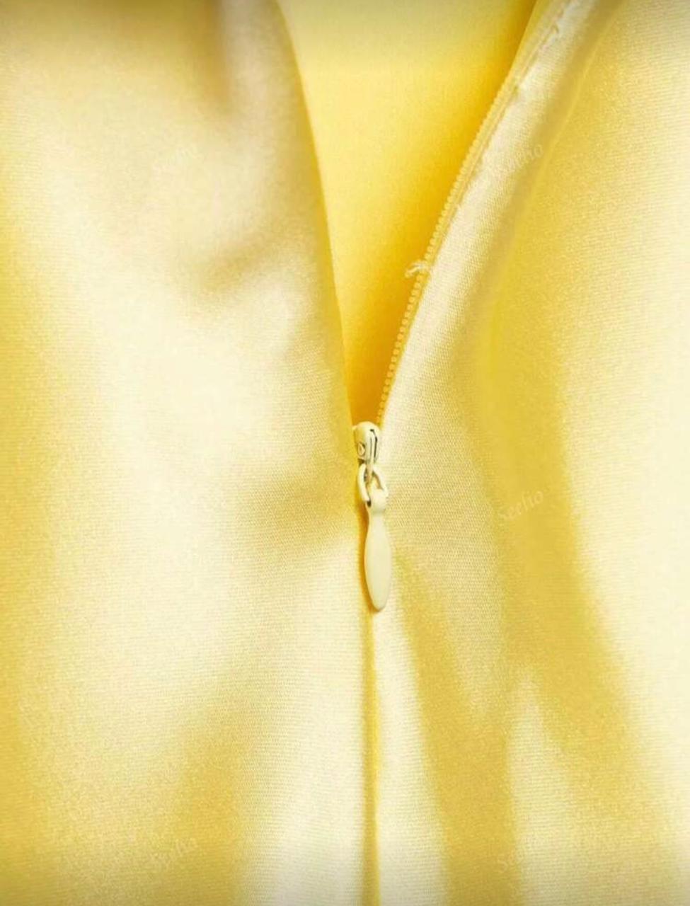 vestido amarelo leve e respirável