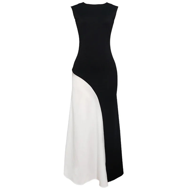 Vestido Longo preto e branco